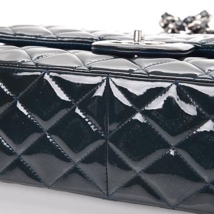 Chanel Patent Quilted Jumbo Double Flap Blue 17 of 17