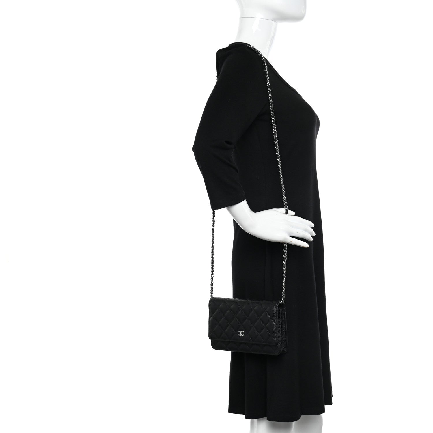 Chanel Caviar Quilted Wallet on Chain WOC Black 3 of 12