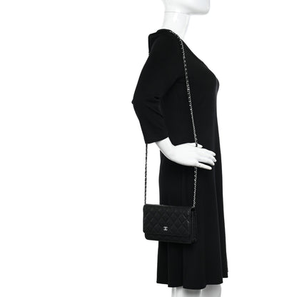 Chanel Caviar Quilted Wallet on Chain WOC Black 3 of 12