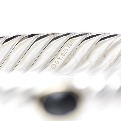 David Yurman Sterling Silver 18K Yellow Gold Black Onyx 11mm Cable Bangle Bracelet 4 of 4