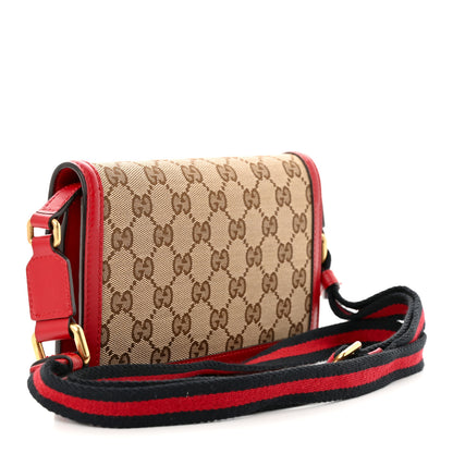 Gucci Monogram Lady Web Convertible Wallet Beige Hibiscus Red 3 of 16