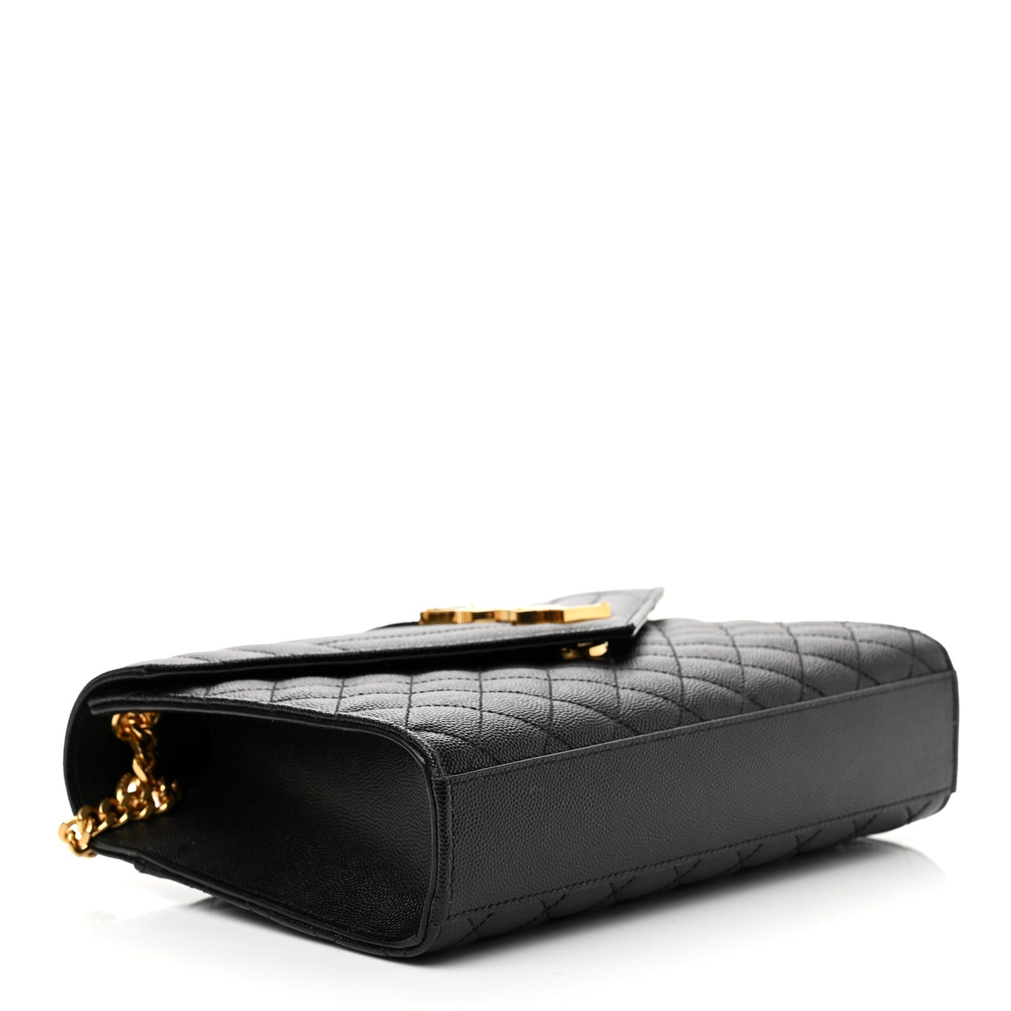 Grain De Poudre Textured Mixed Matelasse Triquilt Medium Monogram Satchel Black