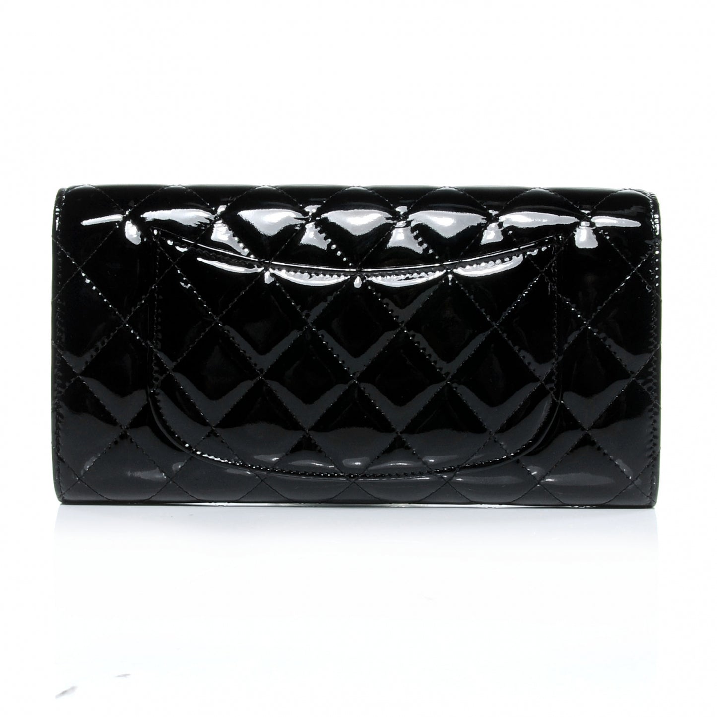 Patent Quilted Travel Wallet Black