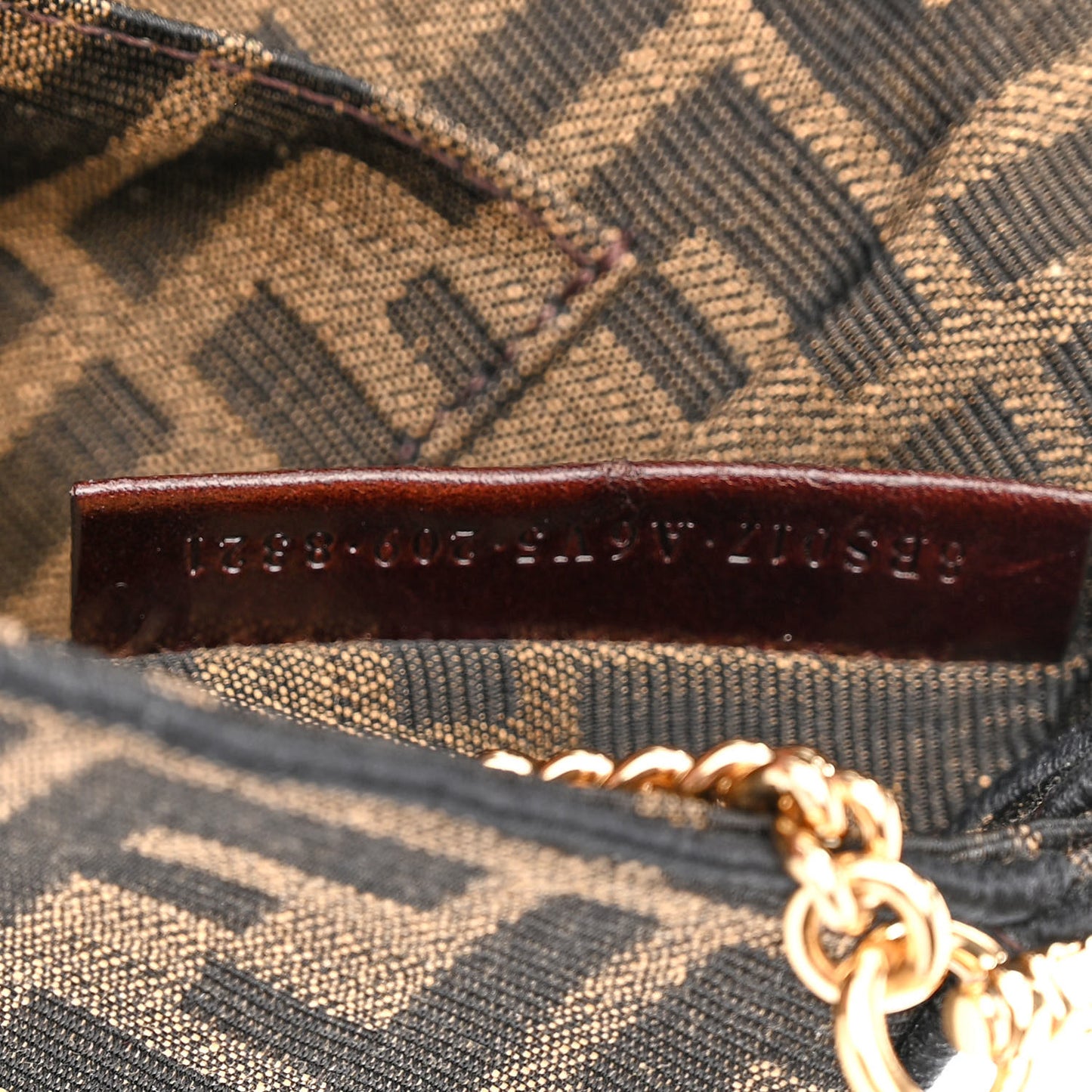 Fabric Jacquard FF 1974 Mini Baguette Tobacco Moro Black