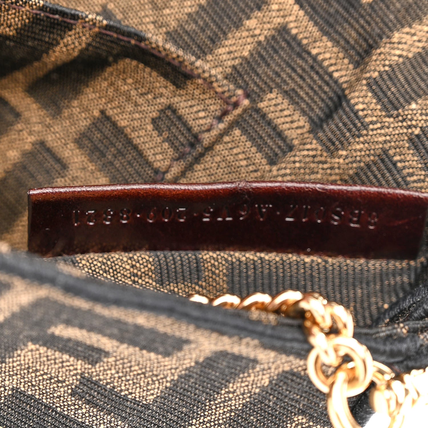 Fendi Fabric Jacquard FF 1974 Mini Baguette Tobacco Moro Black 7 of 11