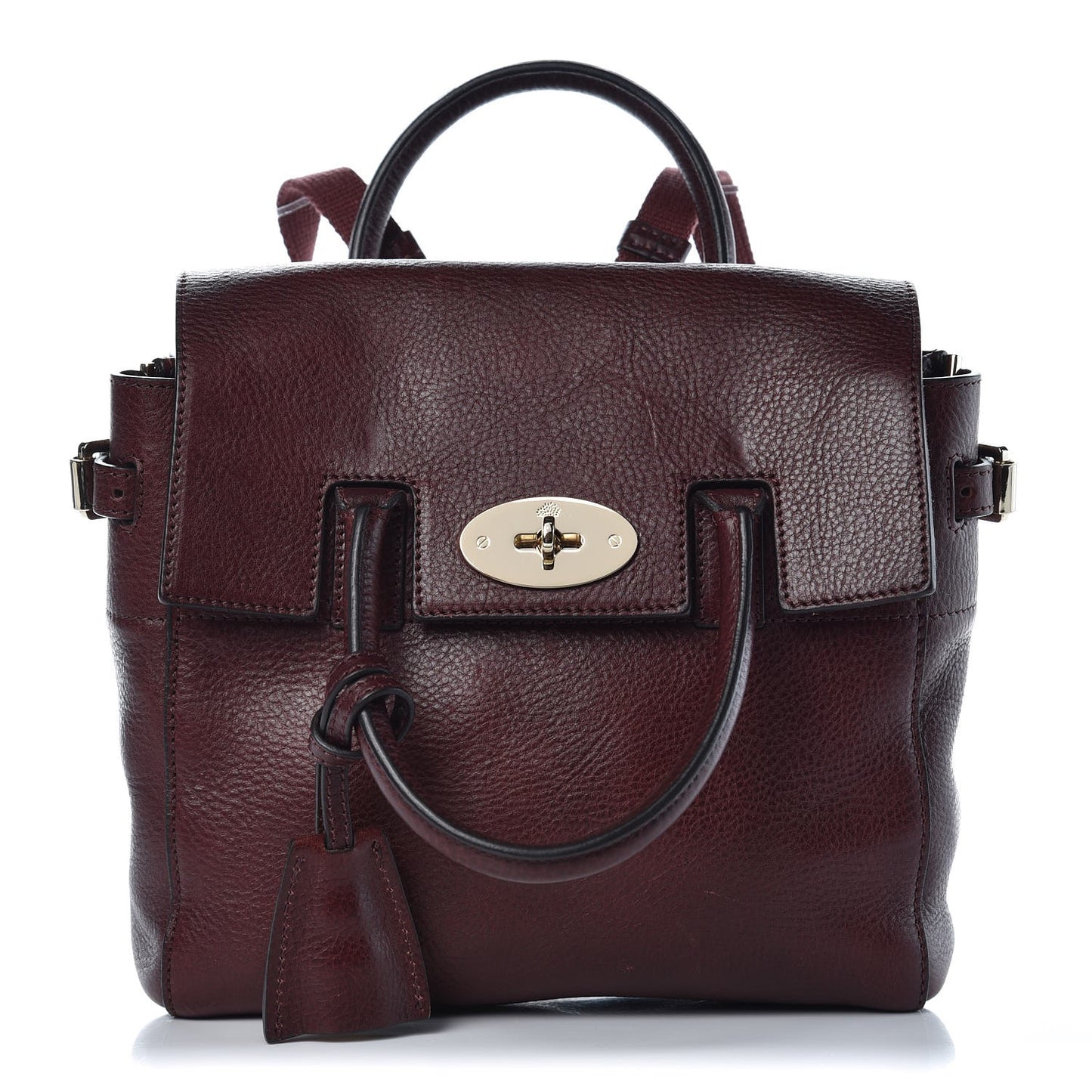 Natural Leather Mini Cara Delevingne Convertible Satchel Oxblood