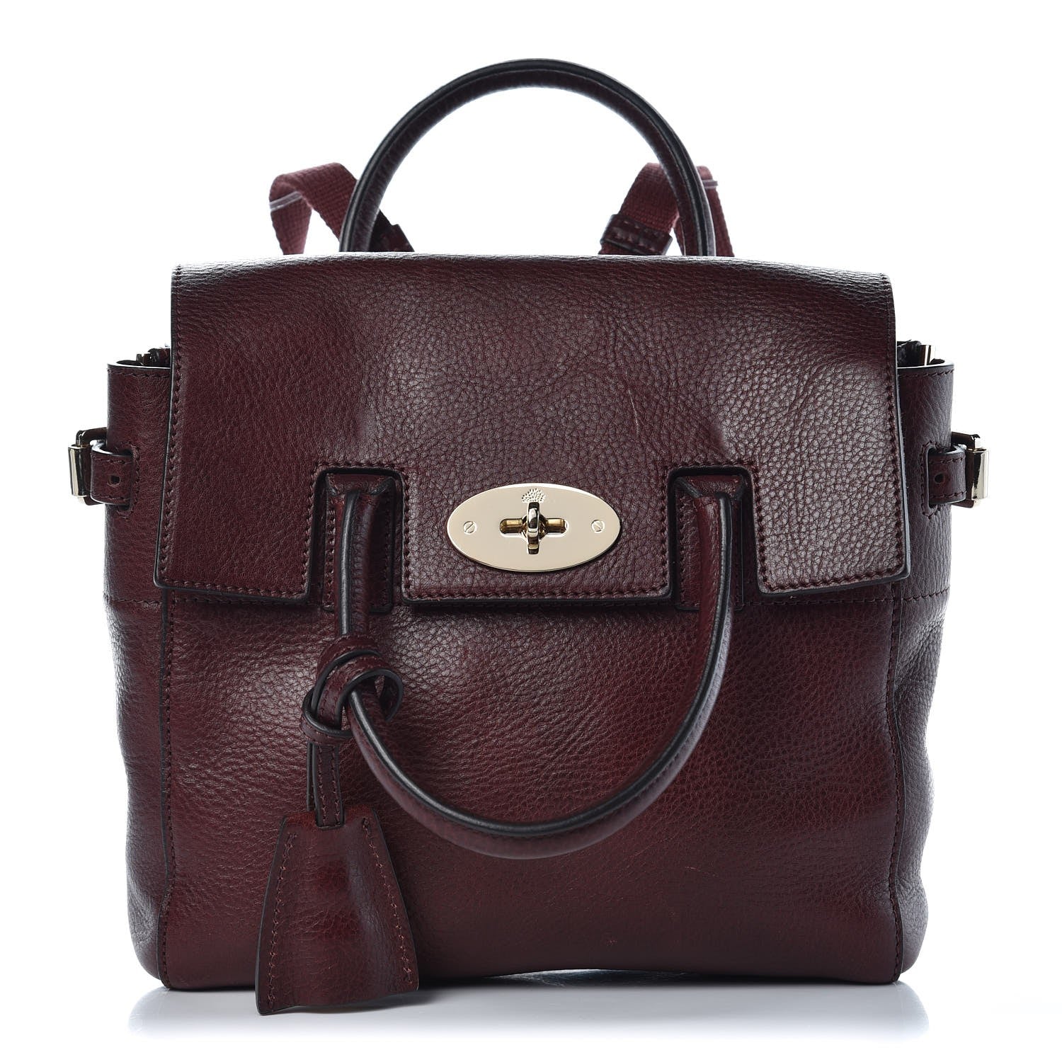 Mulberry Natural Leather Mini Cara Delevingne Convertible Satchel Oxblood 1 of 14