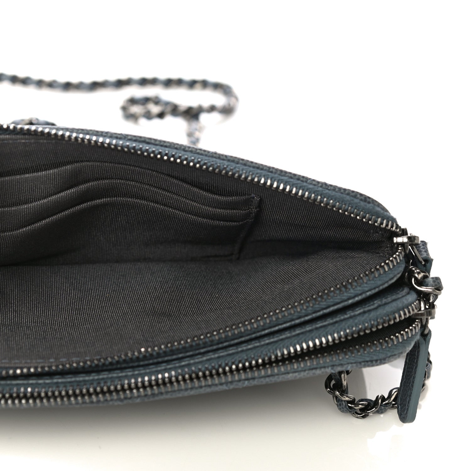 Chanel Caviar Quilted Small Clutch With Chain Grey 6 of 15