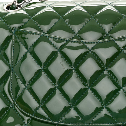 Chanel Patent Calfskin Quilted Medium Double Flap Green 18 of 19