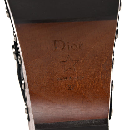 Christian Dior Calfskin Diorquake 20mm Slingback Clogs 37 Black 6 of 15