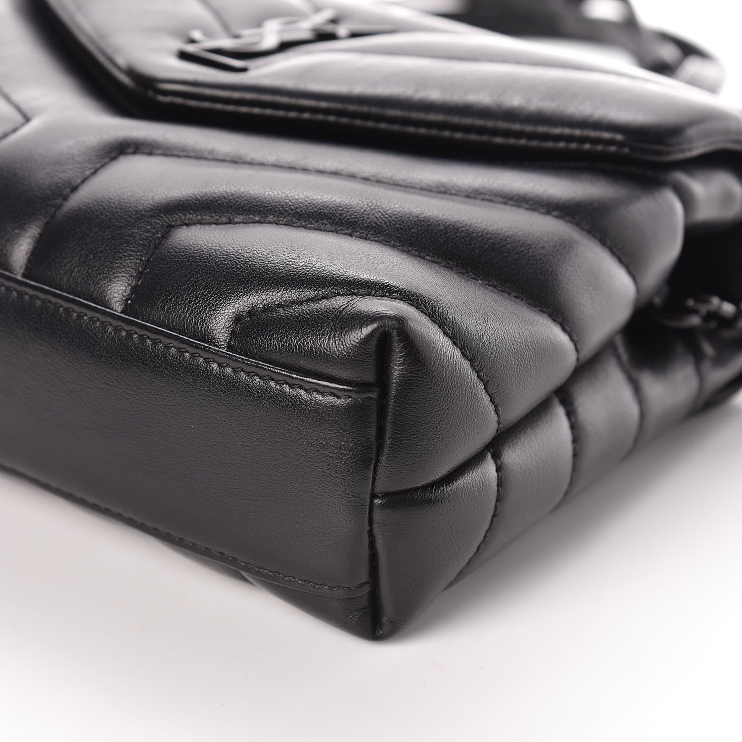Saint Laurent Calfskin Y Quilted Monogram Toy Loulou Crossbody Bag Black 6 of 10