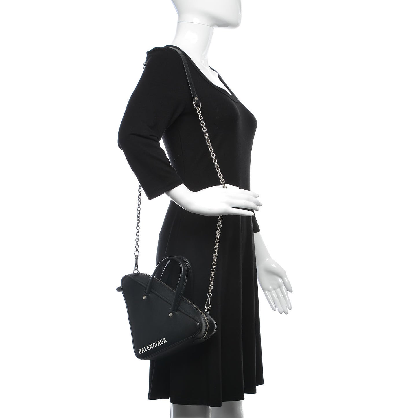 Calfskin XS Triangle Chain Duffle Black
