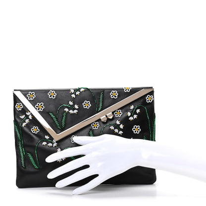 Valentino Garavani Nappa Beaded Clutch Black 2 of 8