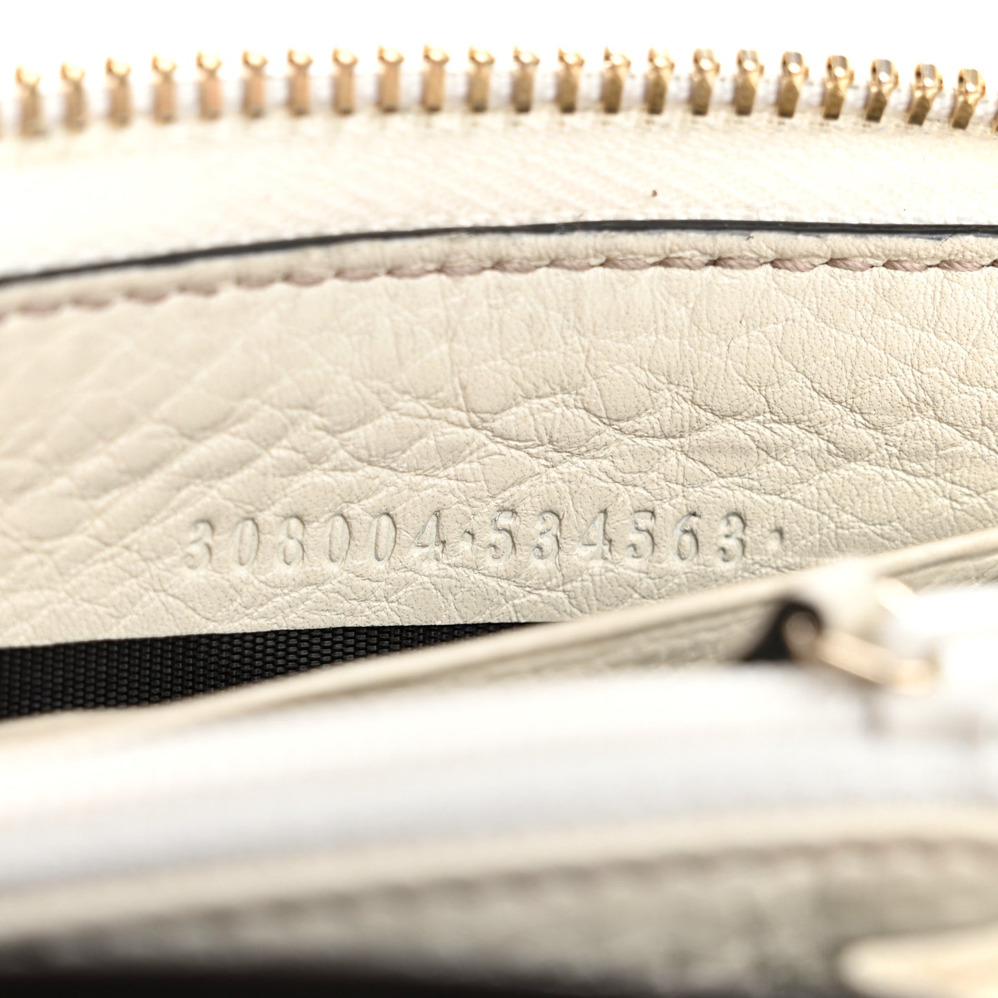 Pebbled Calfskin Soho Zip Around Wallet Off White