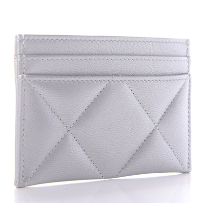 Chanel Metallic Goatskin Quilted 19 Card Holder Silver 3 of 11