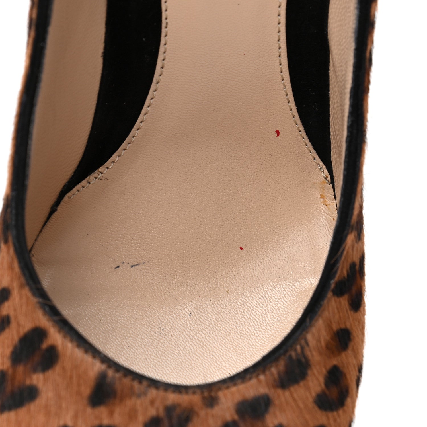 Fendi Calf Hair Cavallino Leopard Print Decollete Pumps 37 Naturale 6 of 9
