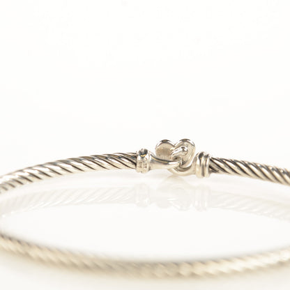 David Yurman Sterling Silver Diamond Cable Collectibles Heart Bracelet 6 of 6