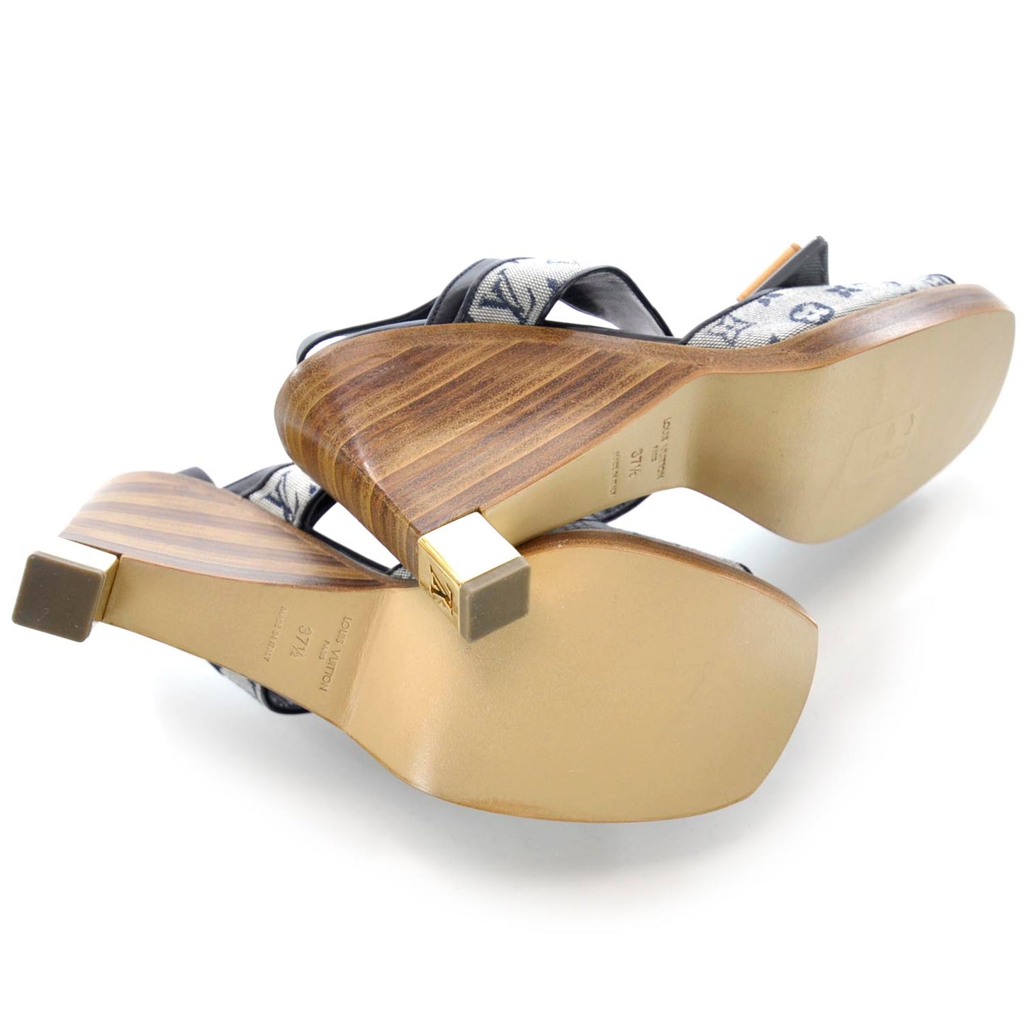 Mini Monogram Wooden Heels 37.5