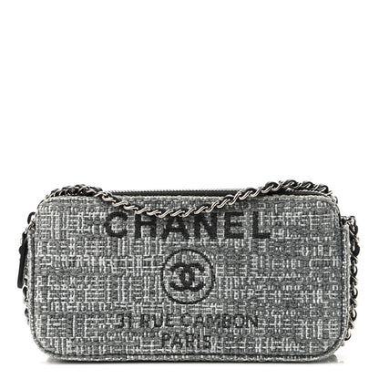 Chanel Canvas Small Deauville Clutch With Chain Charcoal 1 of 12