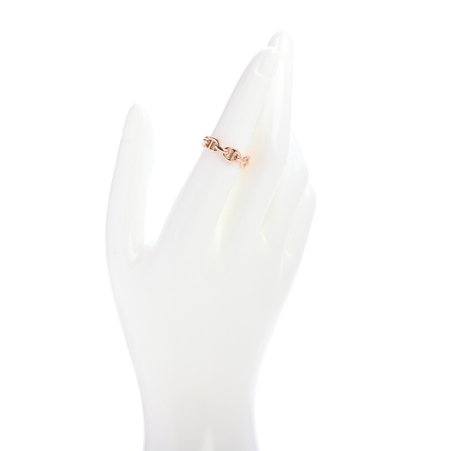 Hermes 18K Rose Gold PM Chaine D'Ancre Enchainee Ring 53 6.25 2 of 6