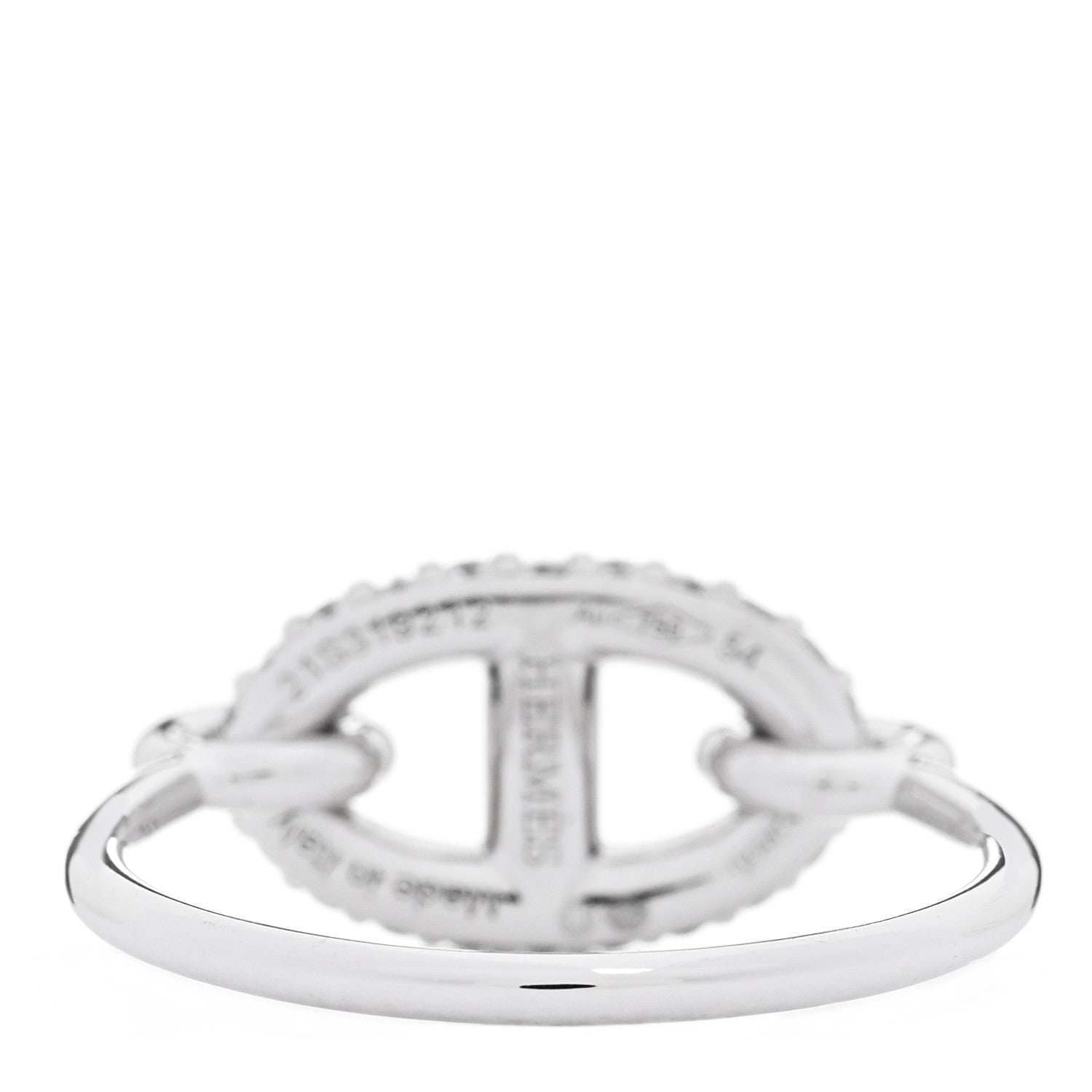 Hermes 18K White Gold Diamond New Farandole Ring 54 6.75 3 of 5