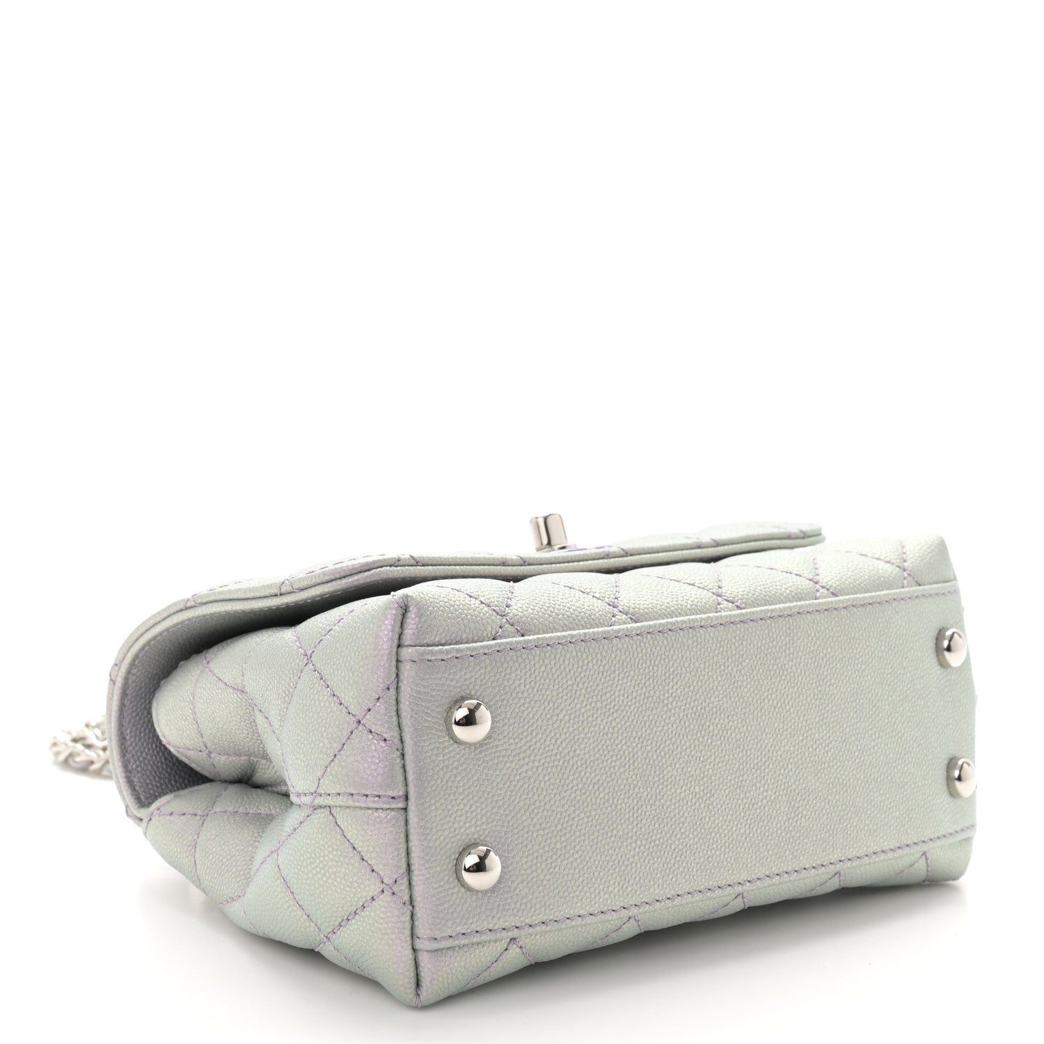 Chanel Iridescent Caviar Quilted Extra Mini Coco Handle Flap Purple 4 of 11