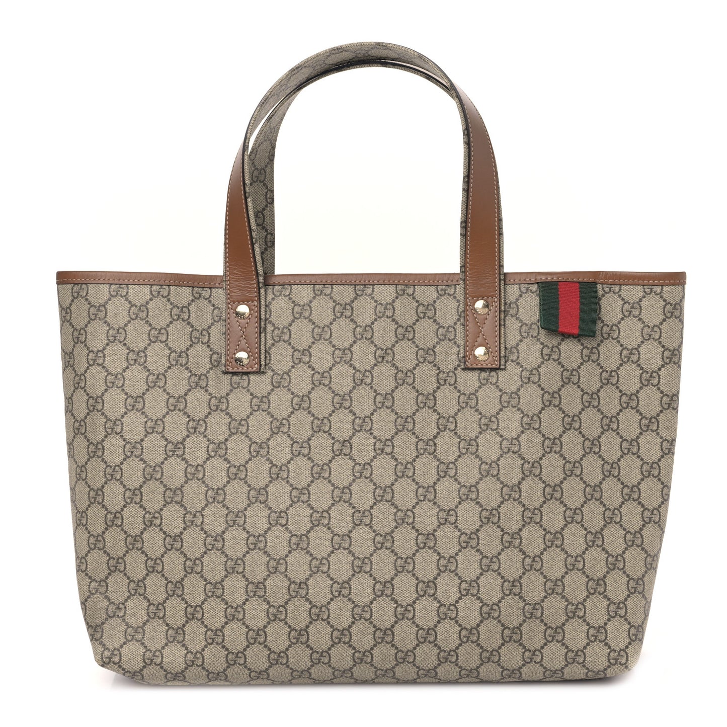 GG Plus Monogram Medium Signature Web Loop Tote Light Brown