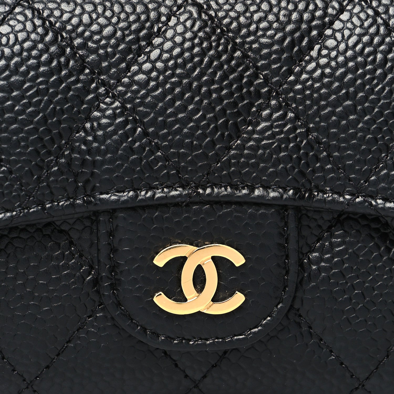Chanel Caviar Quilted Flap Card Holder Wallet Black 9 of 12