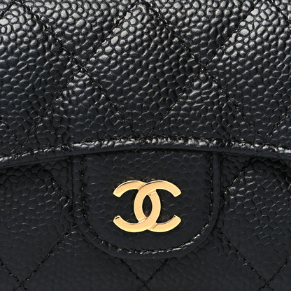Chanel Caviar Quilted Flap Card Holder Wallet Black 9 of 12