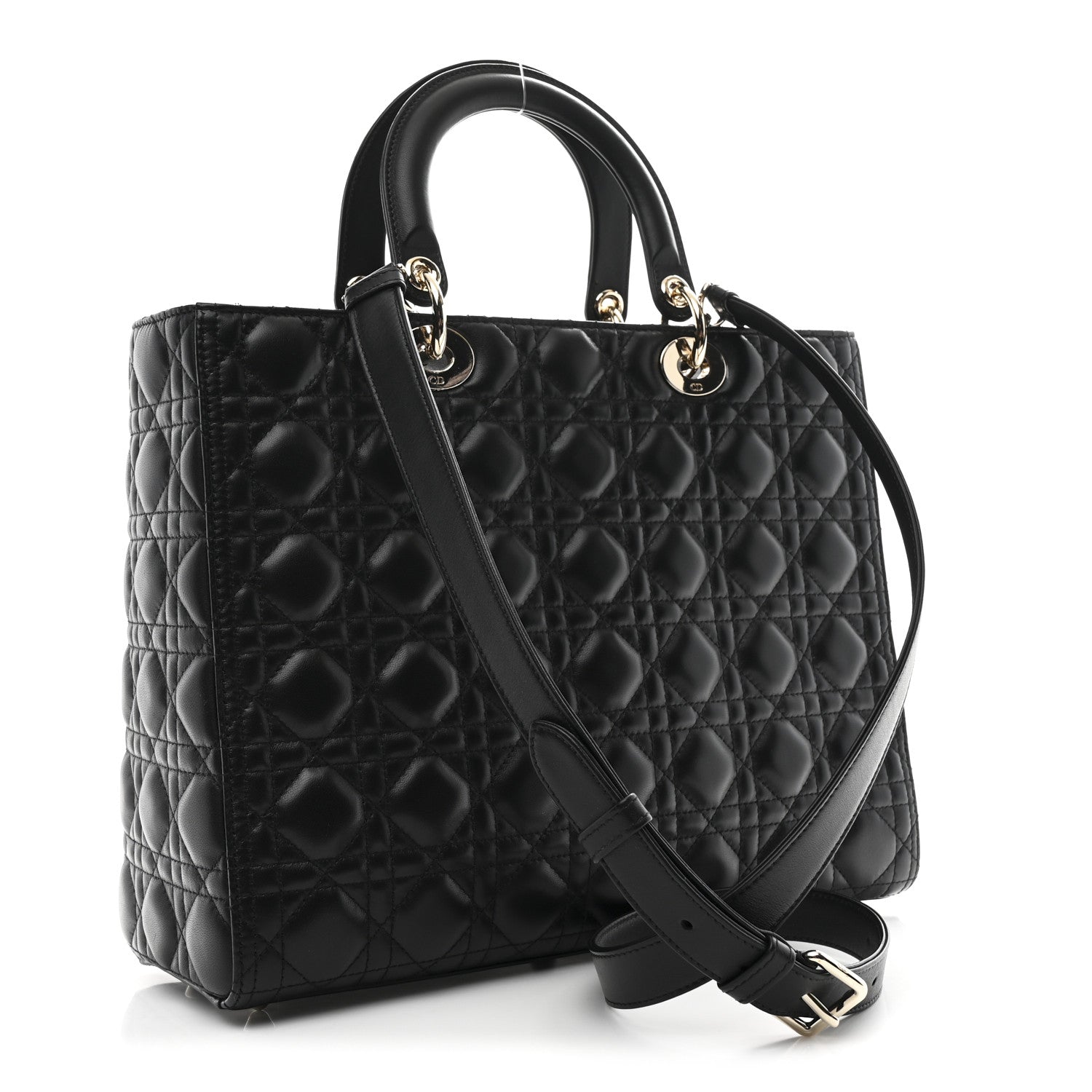 Christian Dior Lambskin Cannage Large Lady Dior Black 3 of 11