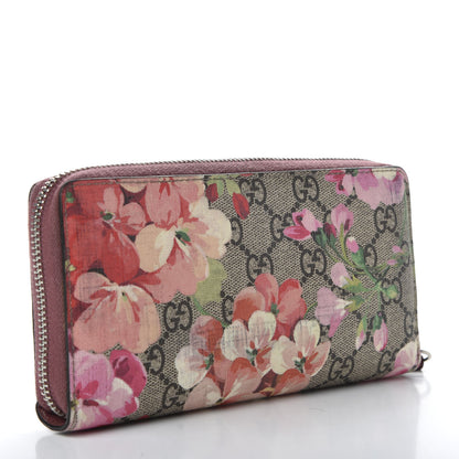 Gucci GG Supreme Monogram Blooms Zip Around Wallet Beige Multicolor Dry Rose 3 of 7