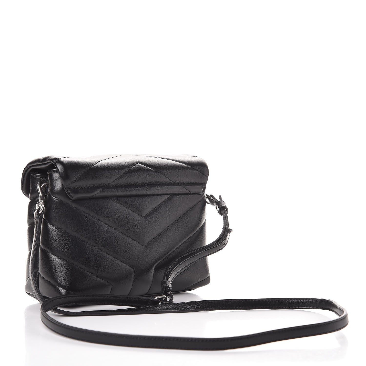 Saint Laurent Calfskin Y Quilted Monogram Toy Loulou Crossbody Bag Black 3 of 9