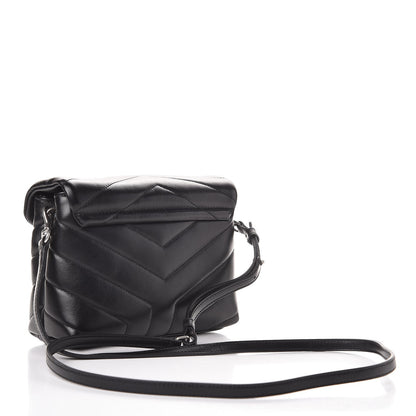 Saint Laurent Calfskin Y Quilted Monogram Toy Loulou Crossbody Bag Black 3 of 9