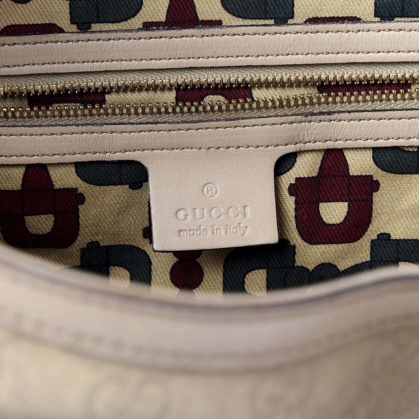 Guccissima Medium Peggy Bamboo Top Handle Bag Ivory