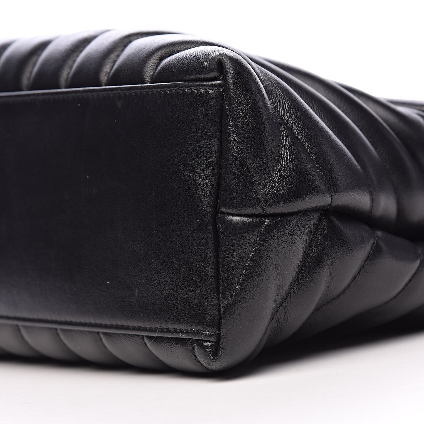 Calfskin Y Quilted Monogram Medium Loulou Chain Satchel Black