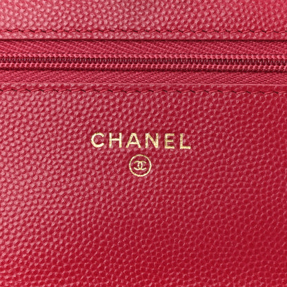 Chanel Caviar Quilted Wallet On Chain WOC Dark Pink 6 of 11