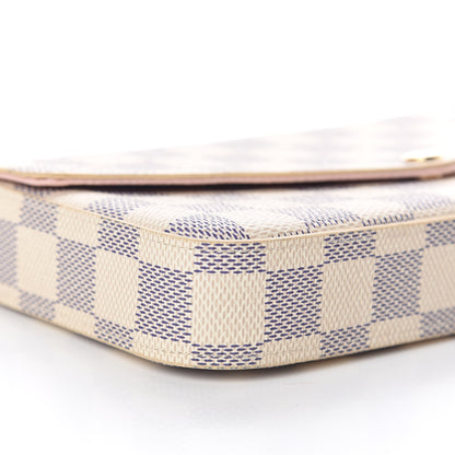 Louis Vuitton Damier Azur Pochette Felicie Chain Wallet Rose Ballerine 10 of 12