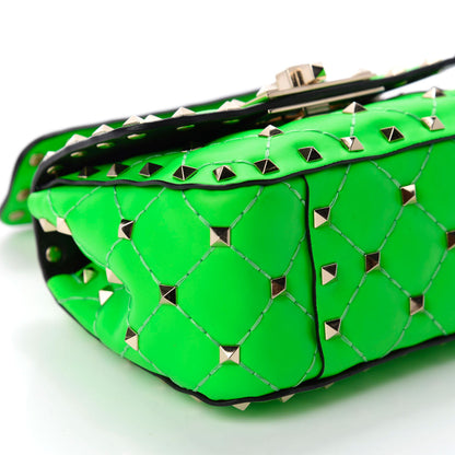 Valentino Garavani Calfskin Micro Rockstud Spike Shoulder Bag Fluo Green 5 of 9