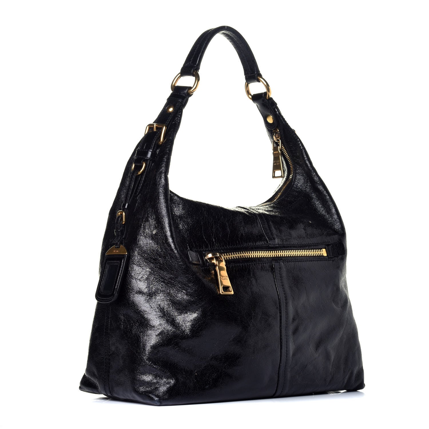 Prada Vitello Shine Hobo Black 3 of 8