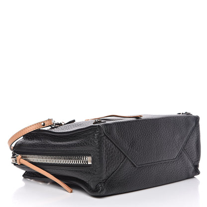 Balenciaga Grained Calfskin Papier Mini A4 Zip Around Tote Black Beige 4 of 10