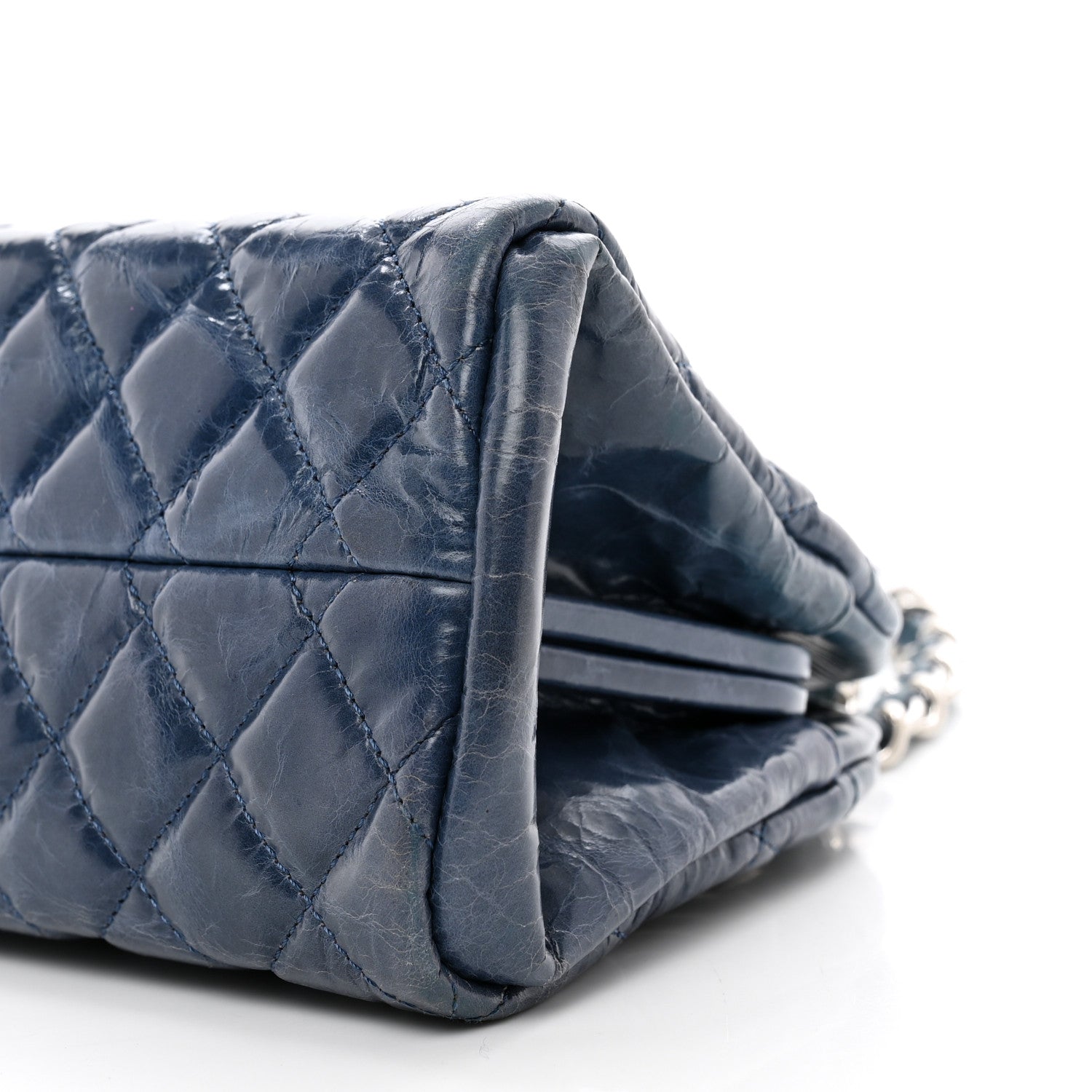 Chanel Aged Calfskin Quilted Small Just Mademoiselle Bowling Bag Dark Blue 10 of 10