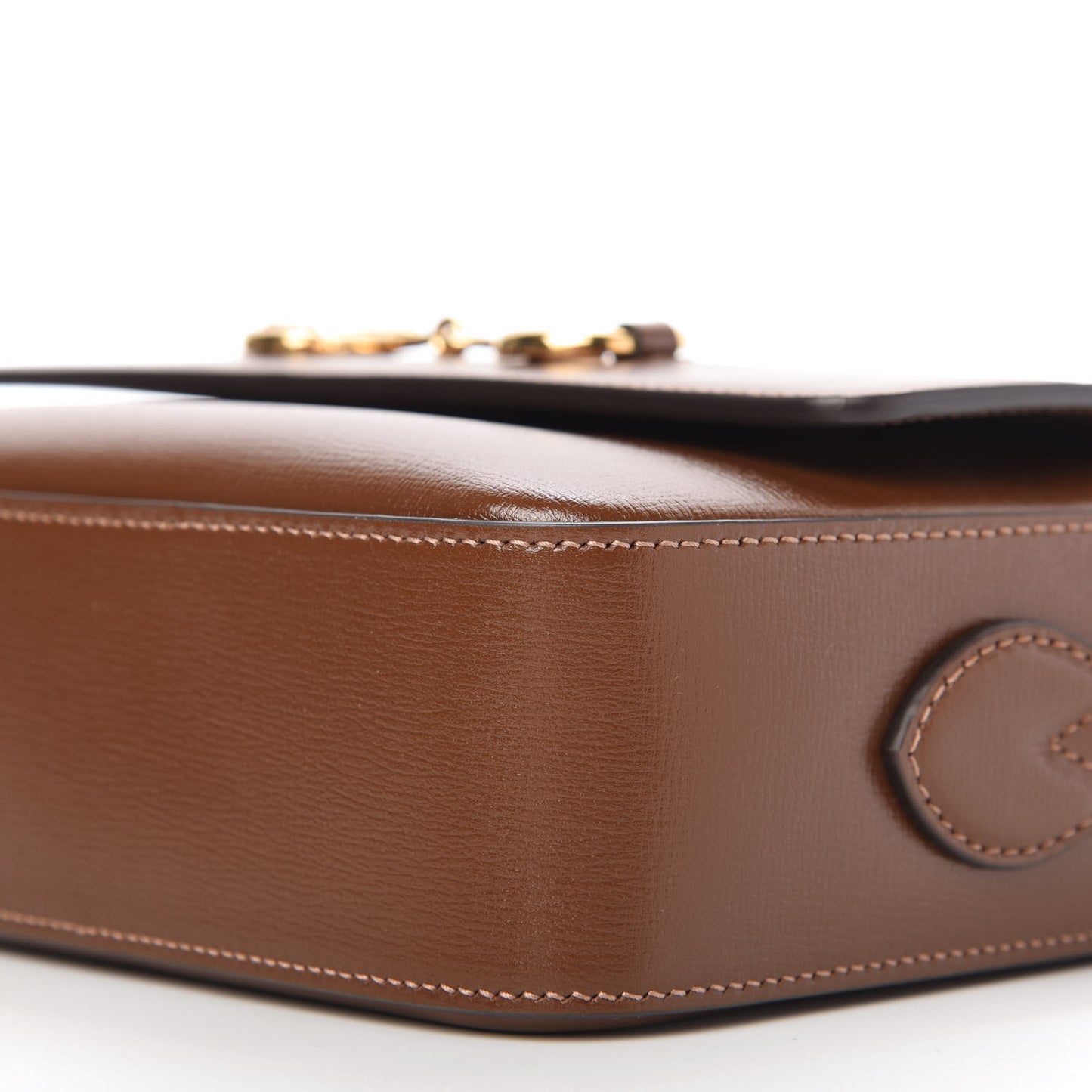 Azalea Calfskin Small Horsebit 1955 Shoulder Bag Brown Sugar