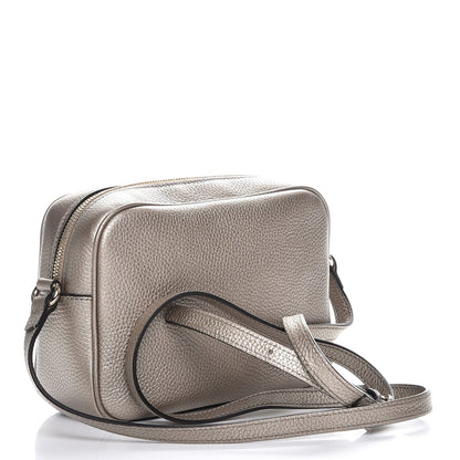 Gucci Metallic Pebbled Calfskin Small Soho Disco Bag Golden Beige 3 of 7