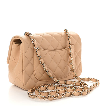 Chanel Lambskin Quilted Mini Rectangular Flap Beige 3 of 9