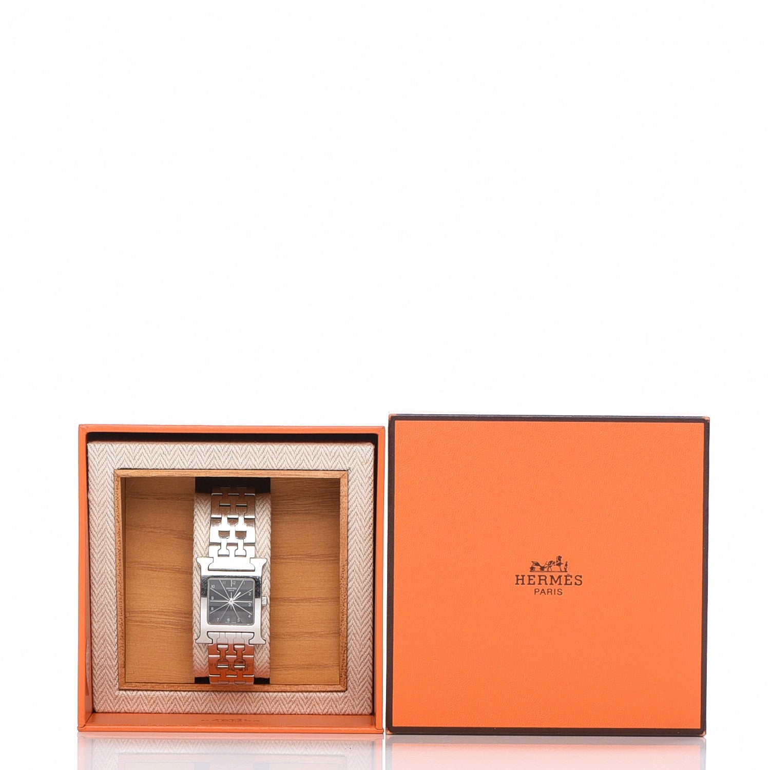 Hermes Stainless Steel 21mm Heure H Hour Quartz Watch Black 7 of 7