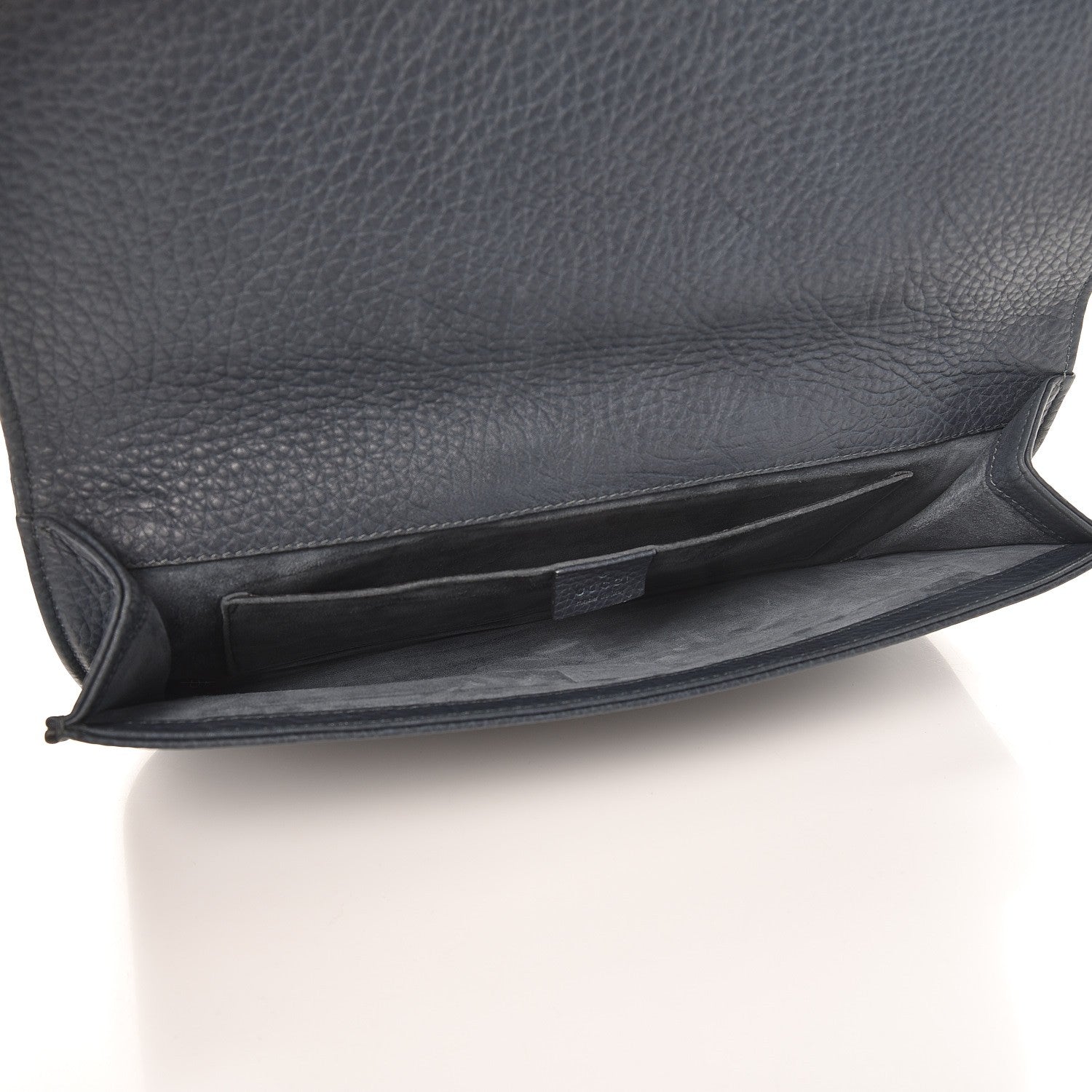Gucci Pebbled Calfskin 1973 Continental Clutch Blue 5 of 7