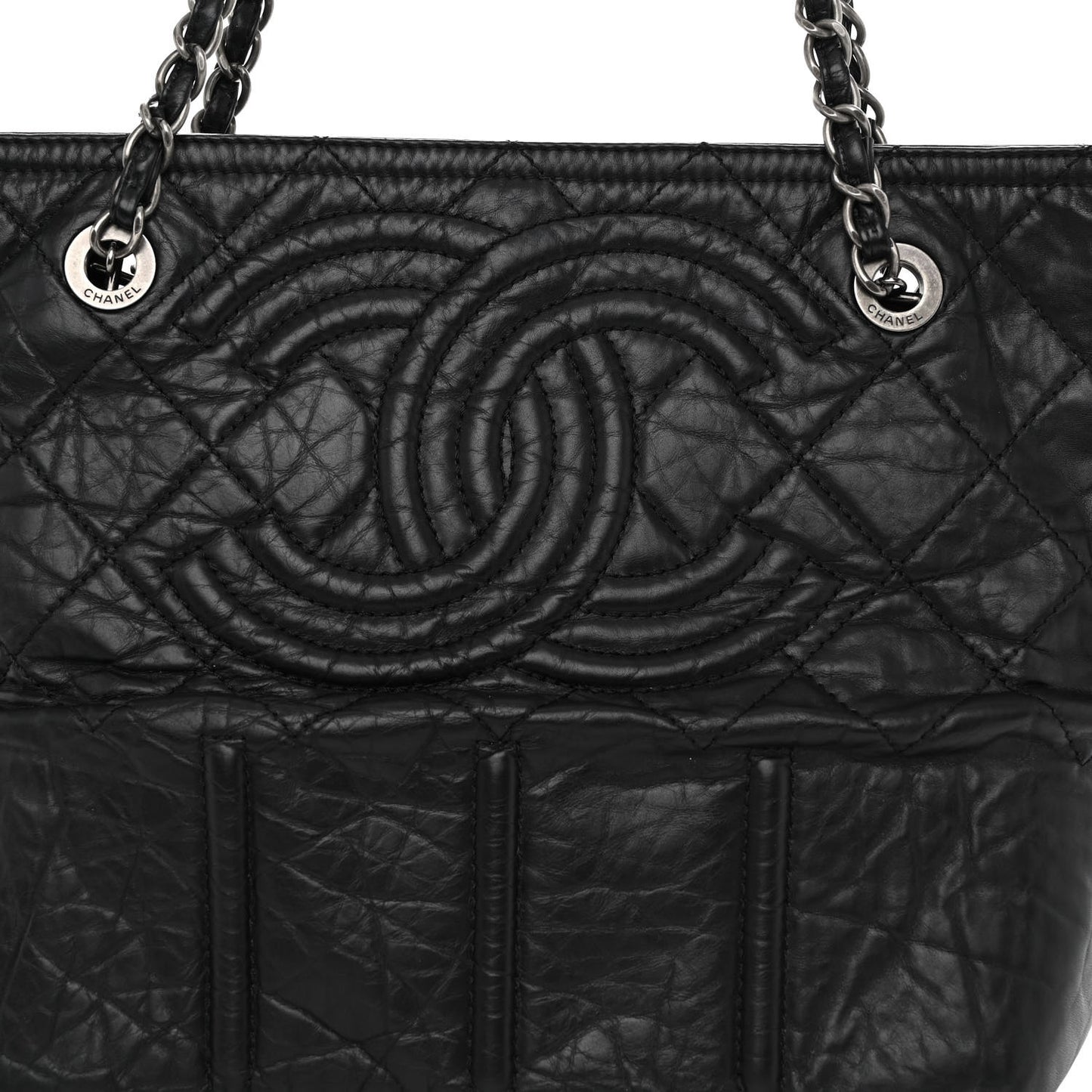 Calfskin Small Shopping in Moscow Tote Black