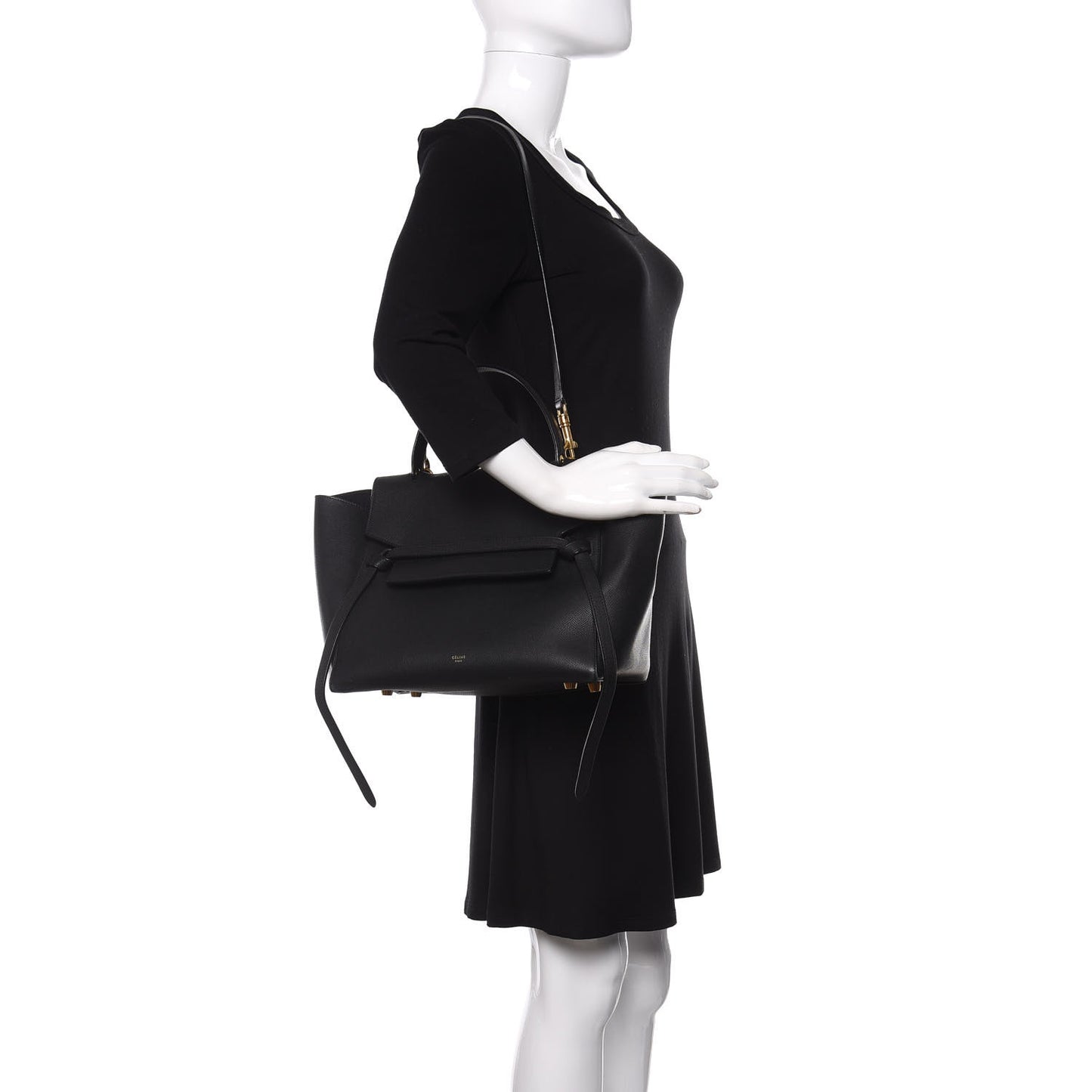 Grained Calfskin Mini Belt Bag Black