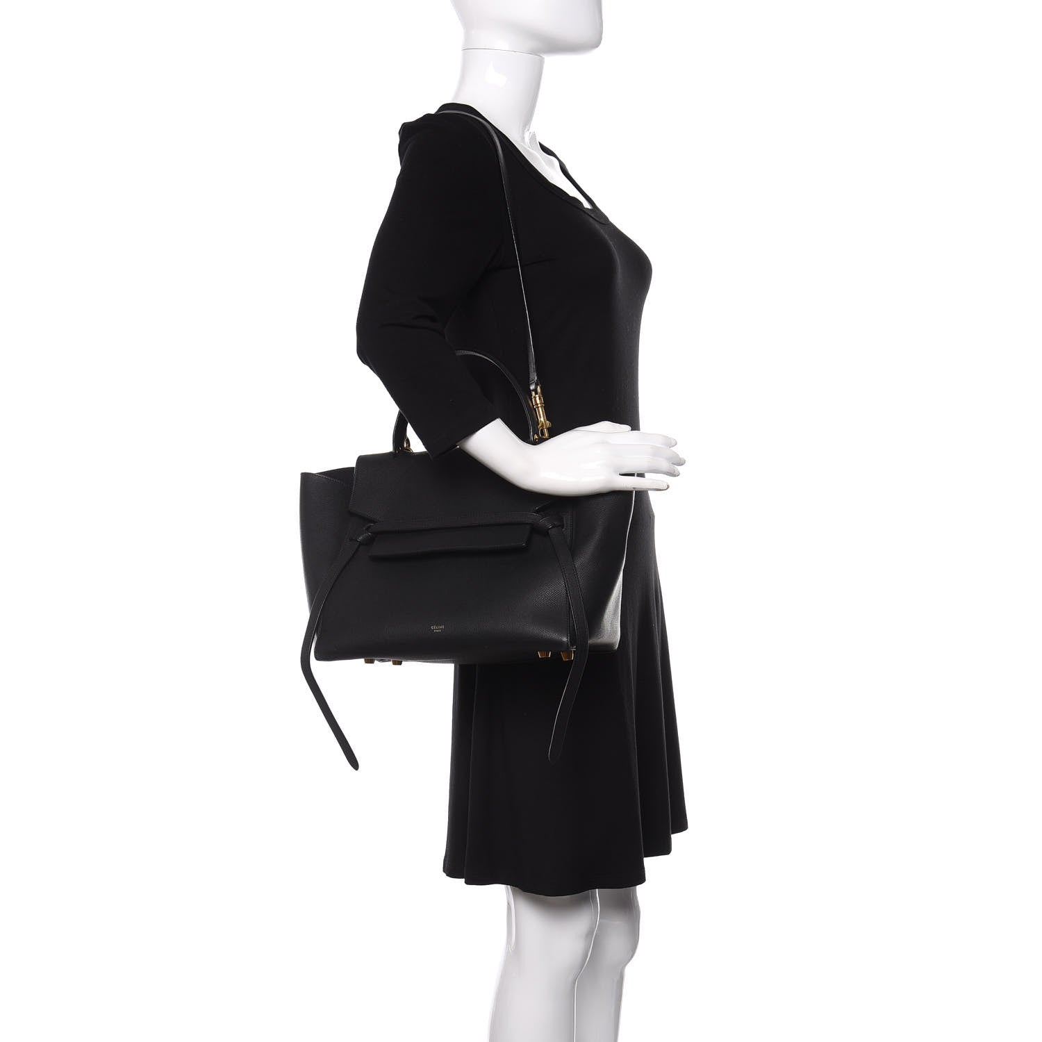 Celine Grained Calfskin Mini Belt Bag Black 2 of 8