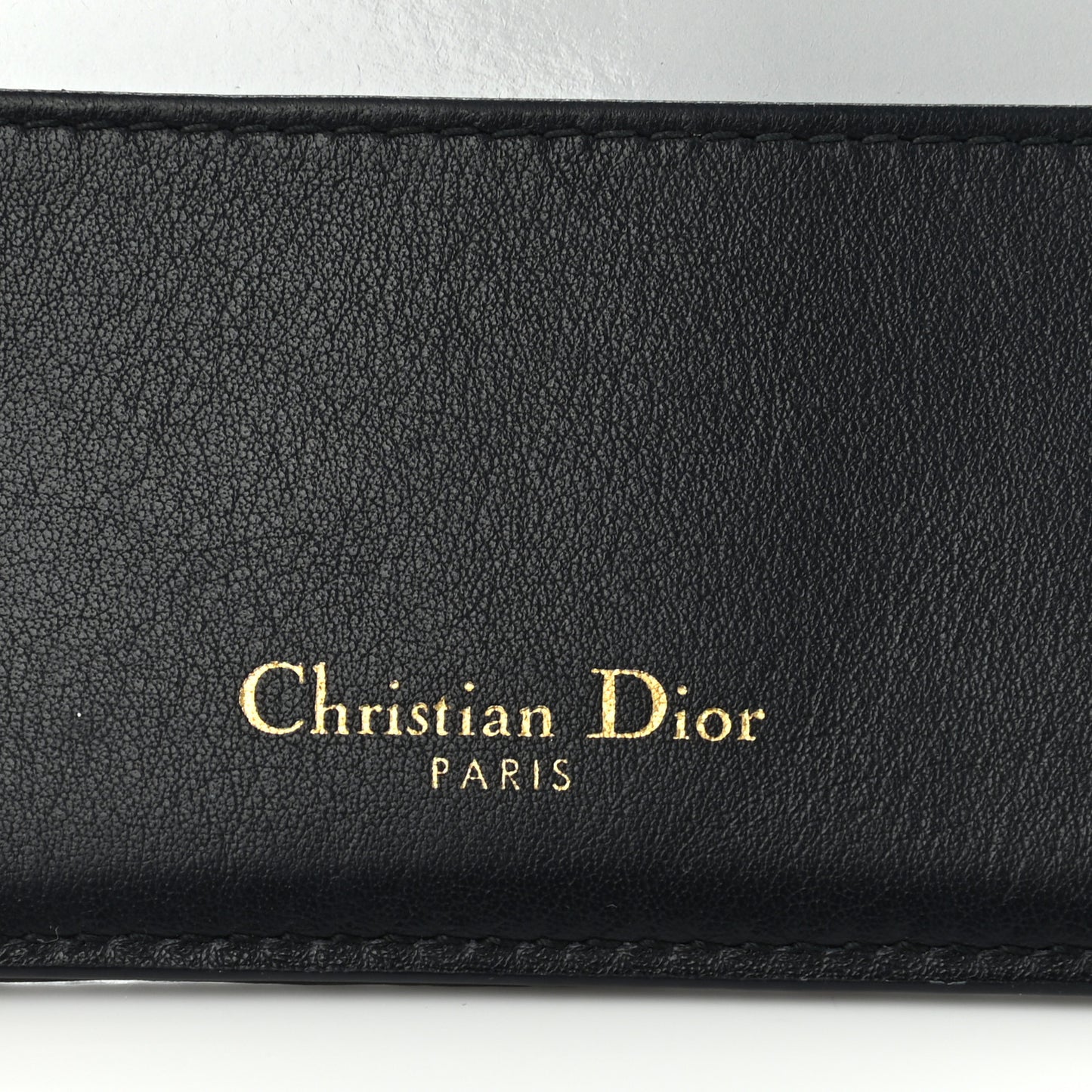 Oblique Calfskin Card Holder Blue